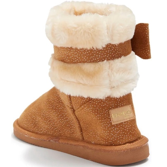 BEBE Shimmered Faux Fur Cozy Boots - Picture 3 of 6